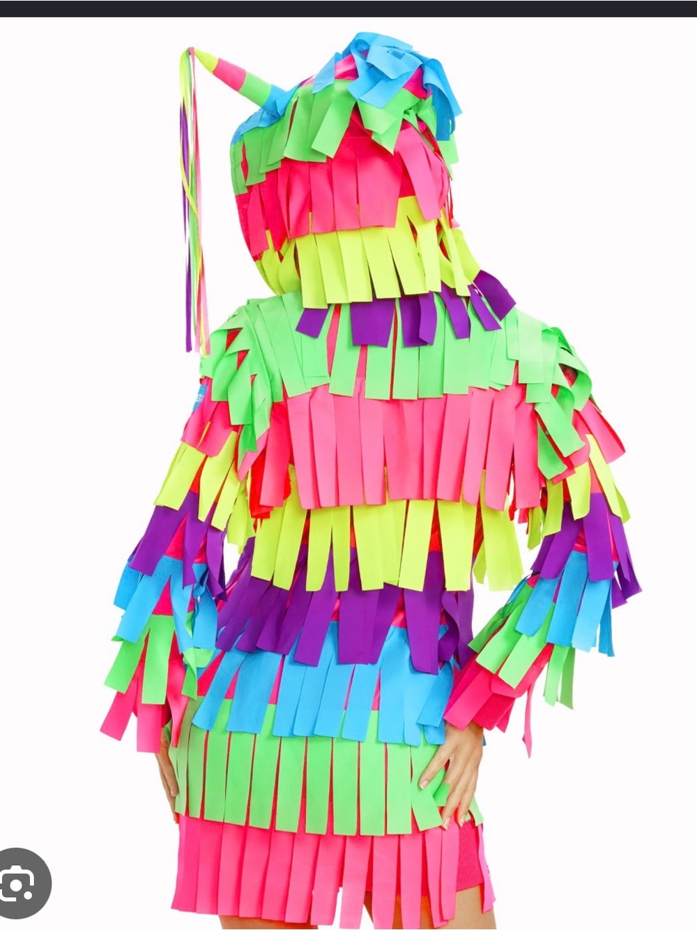 Tipsy elves Women Neon Pinata Costume Hooded Dress - Multicolor - Picture 1 of 2